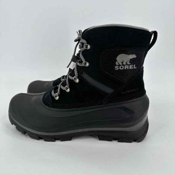 Sorel Men's Boots Buxton Black Quarry Waterproof Insulated Size US 11 EU 44 NEW - Picture 5 of 16